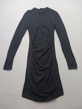 Express Women's Bodycon Midi M Black Solid Long Sleeve