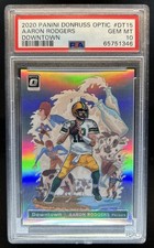 2020 Panini Donruss Optic Aaron Rodgers Downtown SSP #DT-15 Packers PSA 10