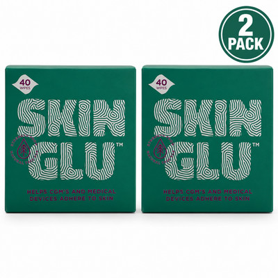 Skin Glu Adhesive Barrier Wipes for CGM and Medical Devices 40 ct 2 Pack Bundle
