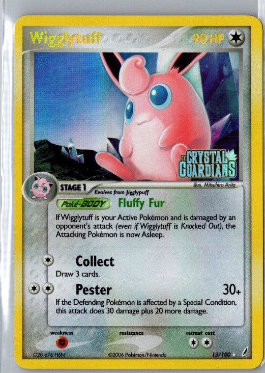2006 Pokemon Crystal Guardians Stamped Holo 13/100 Wigglytuff NM
