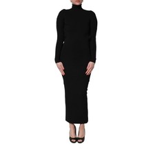 DOLCE & GABBANA Dress Black Long Sleeves Viscose Sheath Maxi IT40/US6/S 2180usd