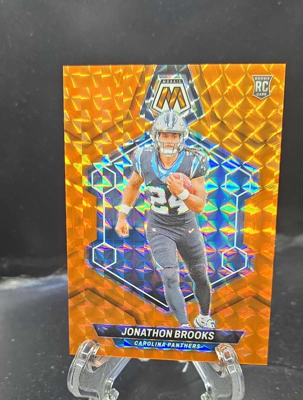 2024 Panini Mosaic - Rookies Jonathon Brooks #345 Orange Mosaic Prizm /199 (RC)