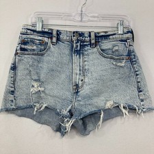 Abercrombie Fitch size 4/27 The Mom Short High Rise Distressed Jeans Shorts