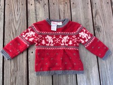 Disney Shopping Mickey Mouse wool blend holiday sweater size 18 mos red gray