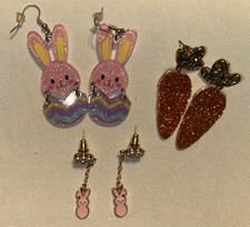 3 Pairs Of Easter Earrings For Women