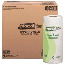 Marcal 630 11 x 9- 100 Percent Premium Recycled Towels- 2-Ply - White