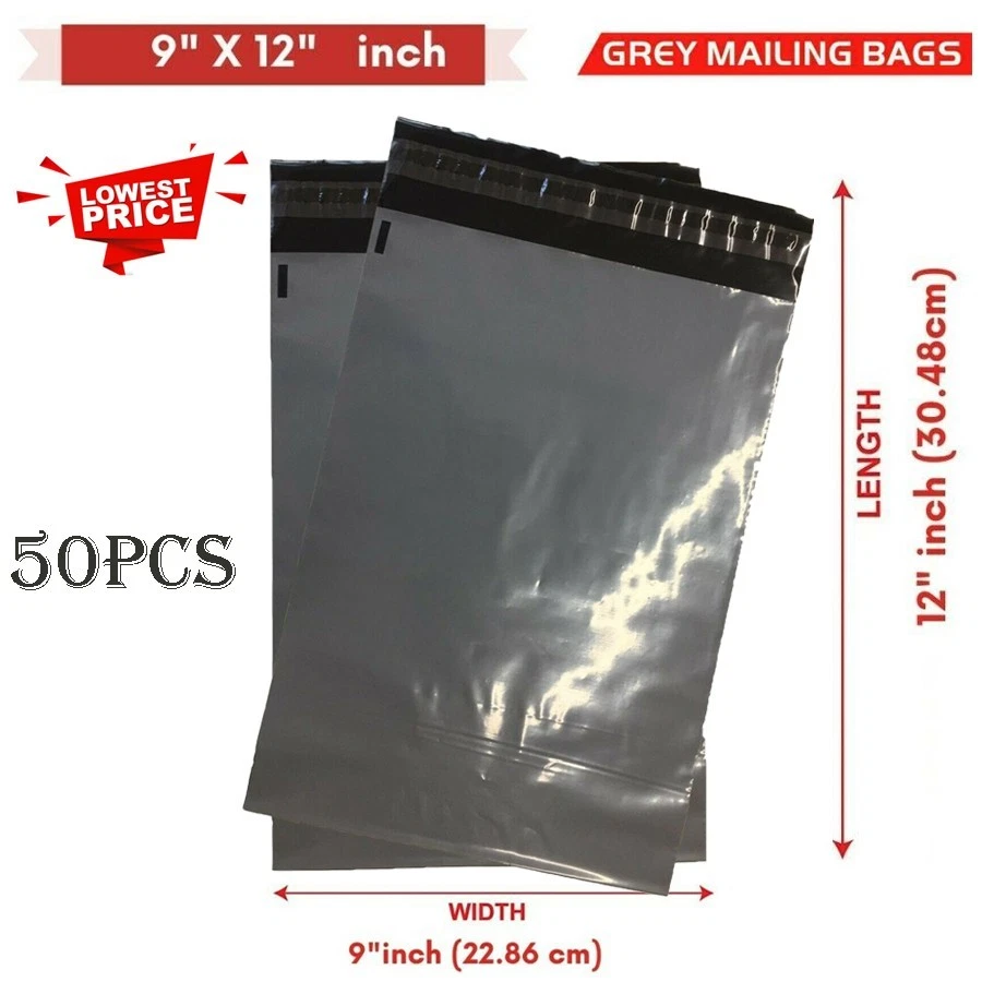 Bolsas de correo postales grises fuertes baratas de plástico poli postal auto sellado tamaño paquete - Imagen 2 de 4