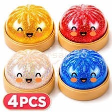 4PCS Dumpling Squishy Toys Soft Glitter Bao B...