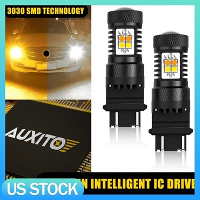 2X 3157 Switchback LED Turn Signal DRL/Parking Lights 3057 3457 4157 White Amber