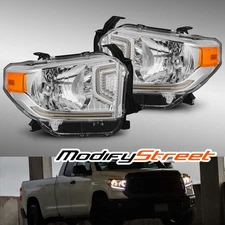 OE Style For 2014-2021 Toyota Tundra G2 Headlights Head Lamps Replcement Chrome