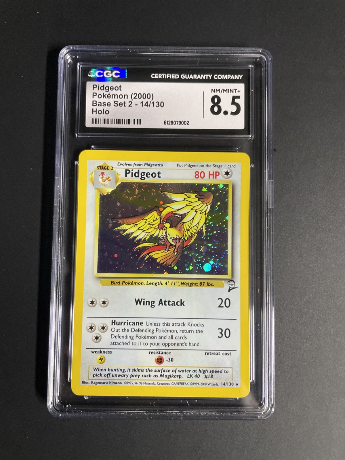 CGC 8.5 Pidgeot 2000 Base Set 2 14/130 Holo Rare Pokemon Card