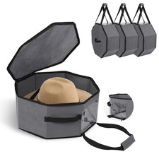 Hat Box For Travel And Storage Collapsible Cowboy Cap Organizer Case Closet