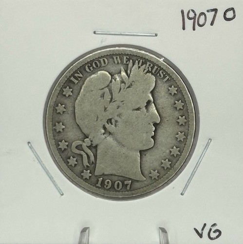 1907-O Barber Half Dollar, 90% Silver, VG, Nice Low Mintage! ๐ฅ
