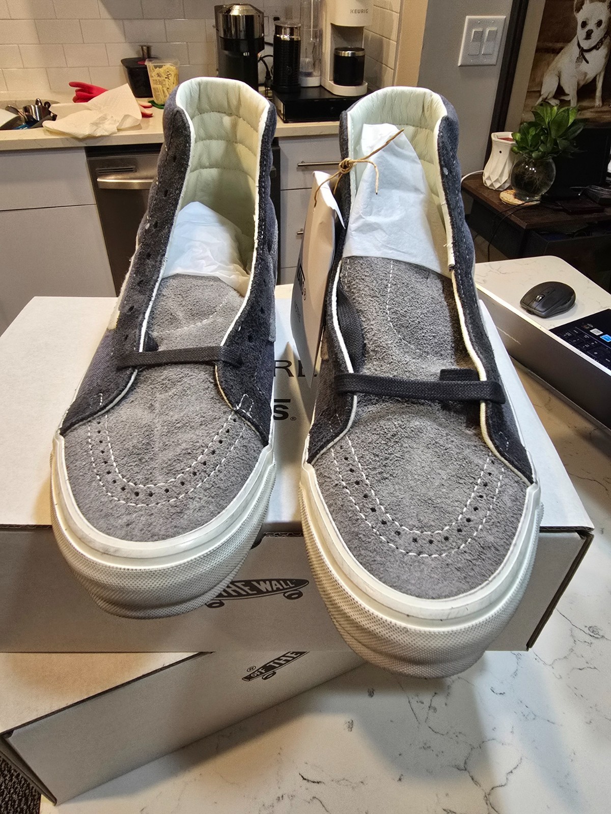 Vans x Notre Sk8 Hi Reissue 38 Lx Notre Raven Grey VN000CR0RVN MENS 12 NEW RARE image 7