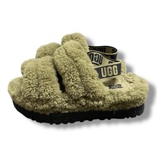 UGG Oh Fluffita Green Platform Shearling Fur Women's Slide Slippers Open Toe 9