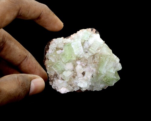 Natural green Apophyllite with Stilbite Minerals specimen India #M 512 - Picture 2 of 5