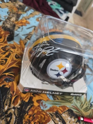 Joey Porter Jr Signed Mini Speed Helmet, Leaf COA  Pittsburgh Steelers