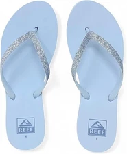 REEF STARGAZER Women's Dusty Blue Sparkle Flip Flops Sandals NWT Sz 9.0 Slides 9