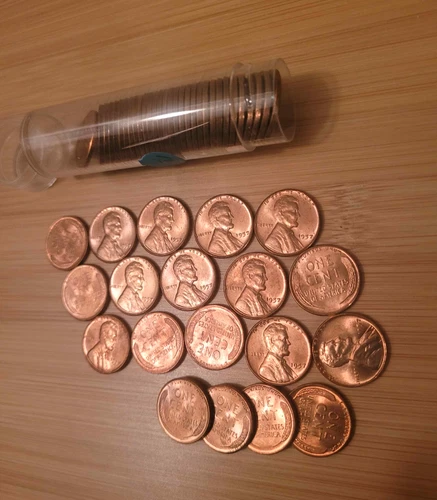 1957 BU Roll of 50 Wheat Cents Penny Unc Unsearched RD