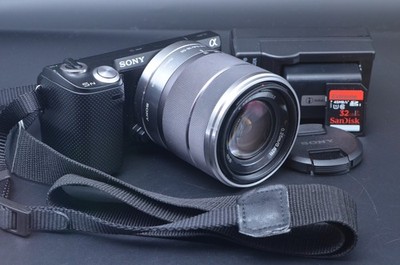 Sony Alpha NEX-5N 16.1MP Digital Camera Black 18-55mm Lens English ok #N50