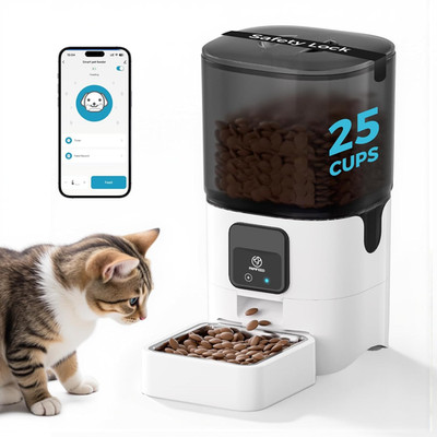 5G Wifi Automatic Cat Feeders: Smart Automatic Cat Food Dispenser with Slow Feed