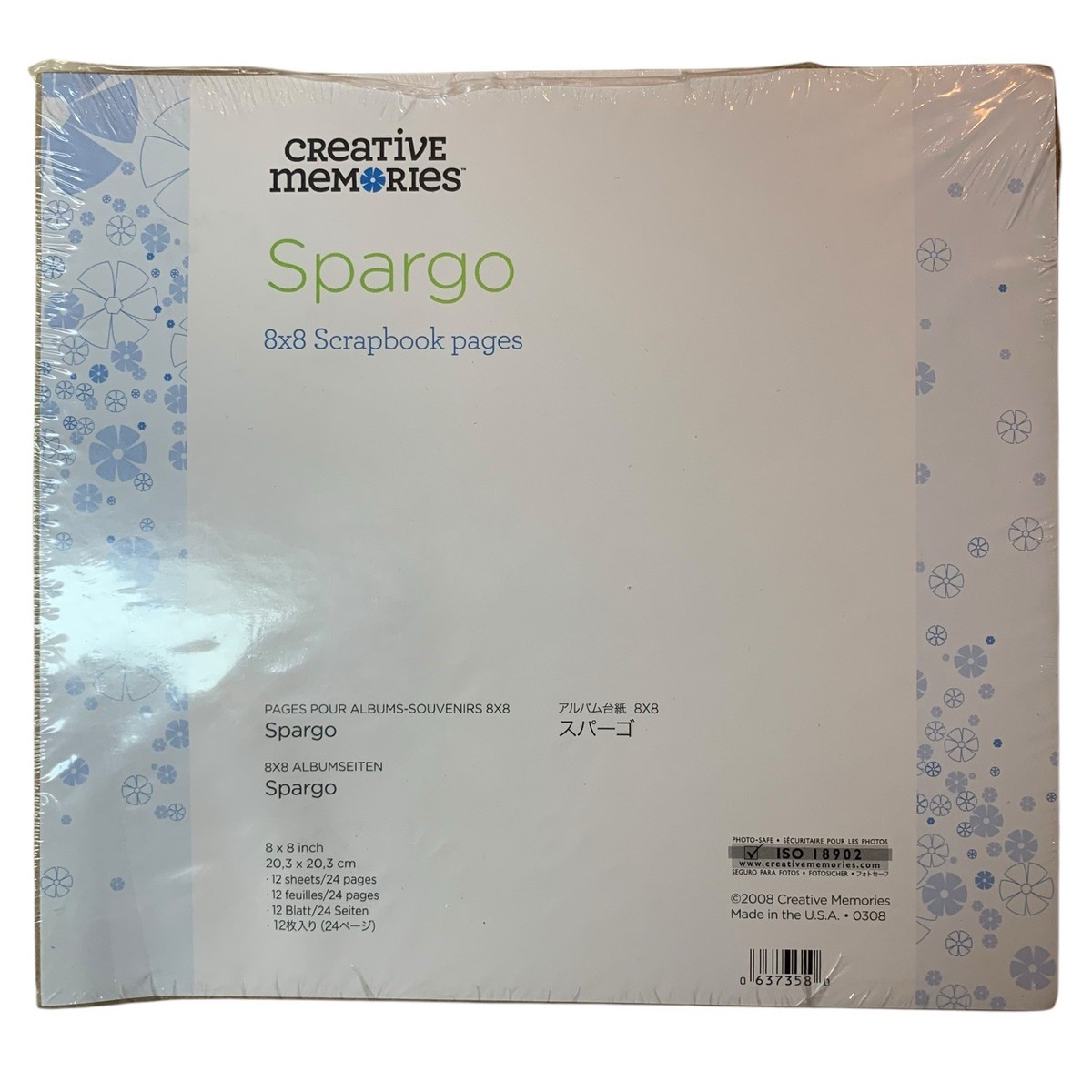Creative Memories Scrapbooking 8x8 Spargo Refill Pages Protectors
