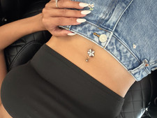 Stainless Steel Silver Belly Button Ring Clea...
