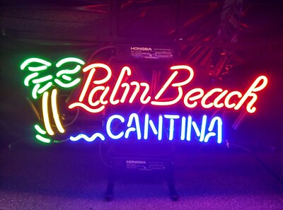 Palm Beach Cantina 24''x16'' Neon Sign Lamp Light Hanging Nightlight Business EY