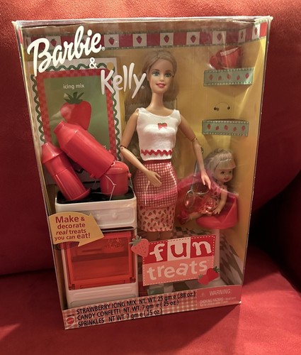 BARBIE & KELLY FUN TREATS DOLL SET 2001 Collector 55578 STRAWBERRY NEW ...