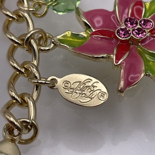 Kirks Folly Poinsettia Cardinal Charm Bracelet - Goldtone - NWT - Picture 10 of 10