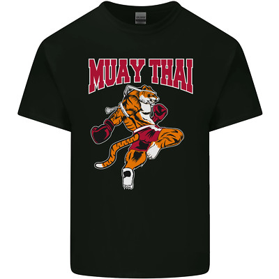 Muay Thai Tiger MMA Mixed Martial Arts Mens Cotton T-Shirt Tee Top