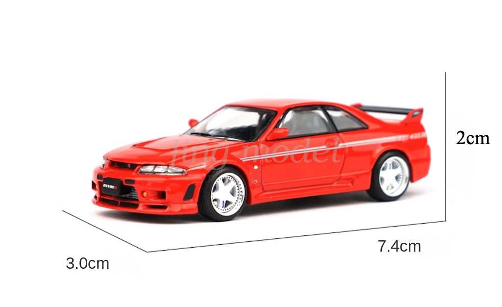 Poprace 1:64 Red Skyline R33 400R Sports Model Diecast Metal Car
