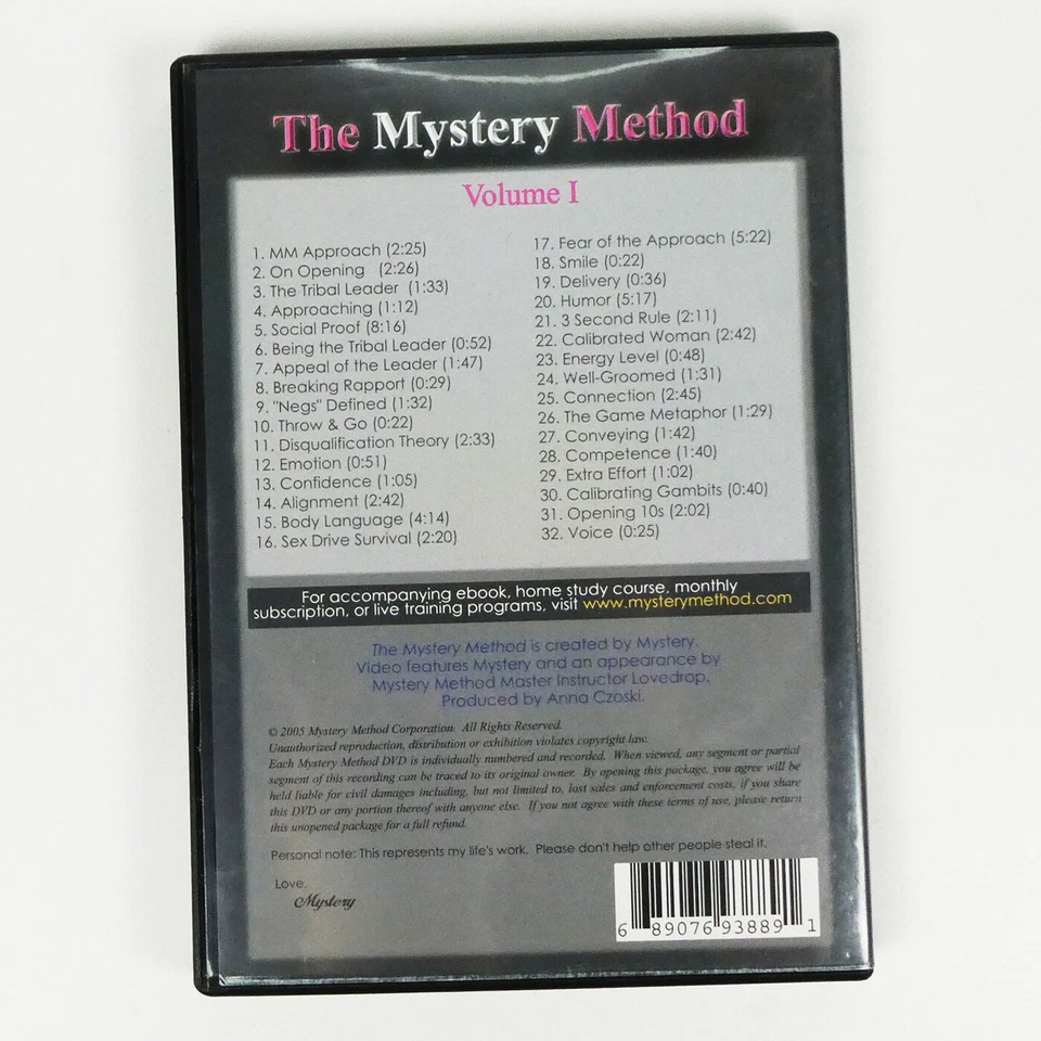 THE MYSTERY METHOD VIDEO ARCHIVES 5 DVDs Pick-Up Artist Seduction how to women - Image 3 of 4