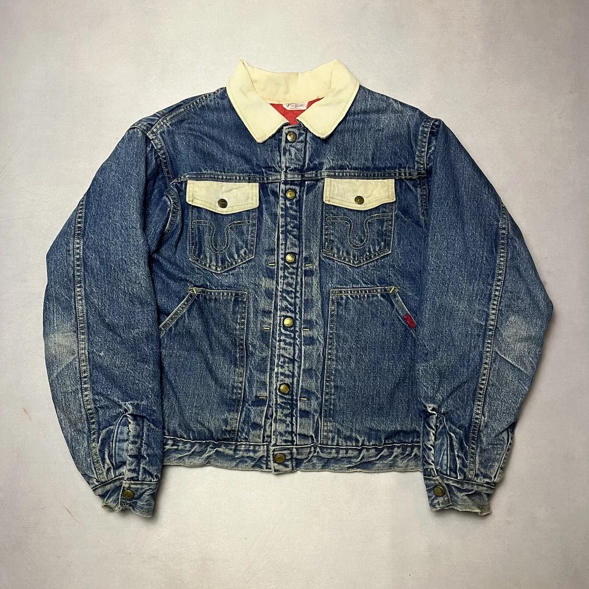 Vintage 50s Big Smith Buckaroo Sanforized Blue DenimTrucker Jean Jacket Mens 44