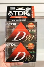 2 Pack TDK D-90 High Output 90 Minute Blank Audio Cassette Tape NEW SEALED