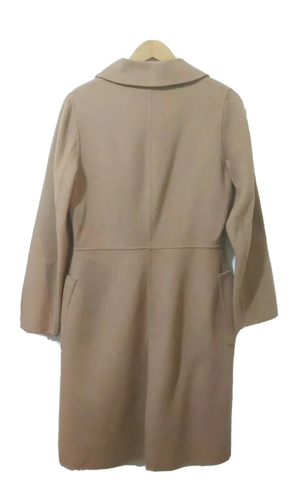 Abrigo Paul & Joe Mujer 40 Mezcla de Lana Trench Bronceado Botón Bolsillos Delanteros Cuello Foto 3 de 4