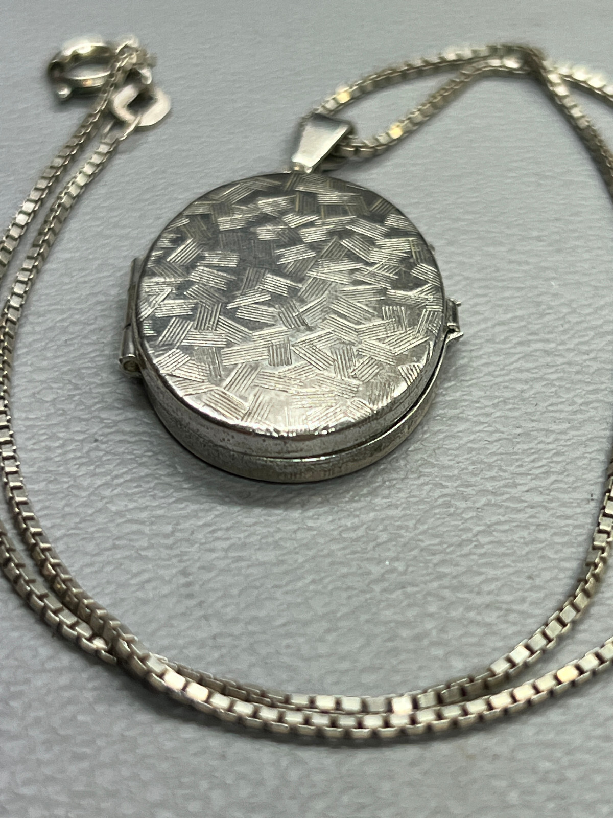 Antique 835 Solid Silver Oval Mourning Locked Nec… - image 2