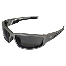 Sly Motorcycle ATV Padded Riding Sunglasses Smoke Lenses Grey Metallic Frames