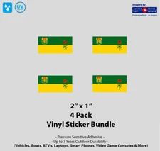 4- Pack 2" x 1" Saskatchewan Flag Vinyl Stickers