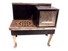 VINTAGE TOY ELECTRIC STOVE Black 2-burners No electric cord
