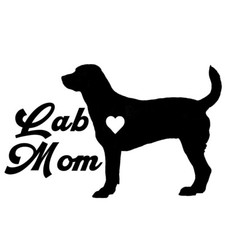 Lab Mom Labrador Mom Dog Pet Decal, Vinyl Car Window Decal Sticker, Dog Lover