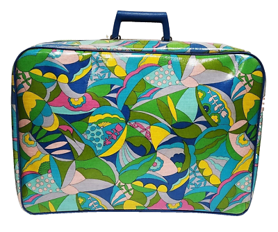 Vintage 1960's Psychedelic Mod Carry On Suitcase Made In Japan 20
