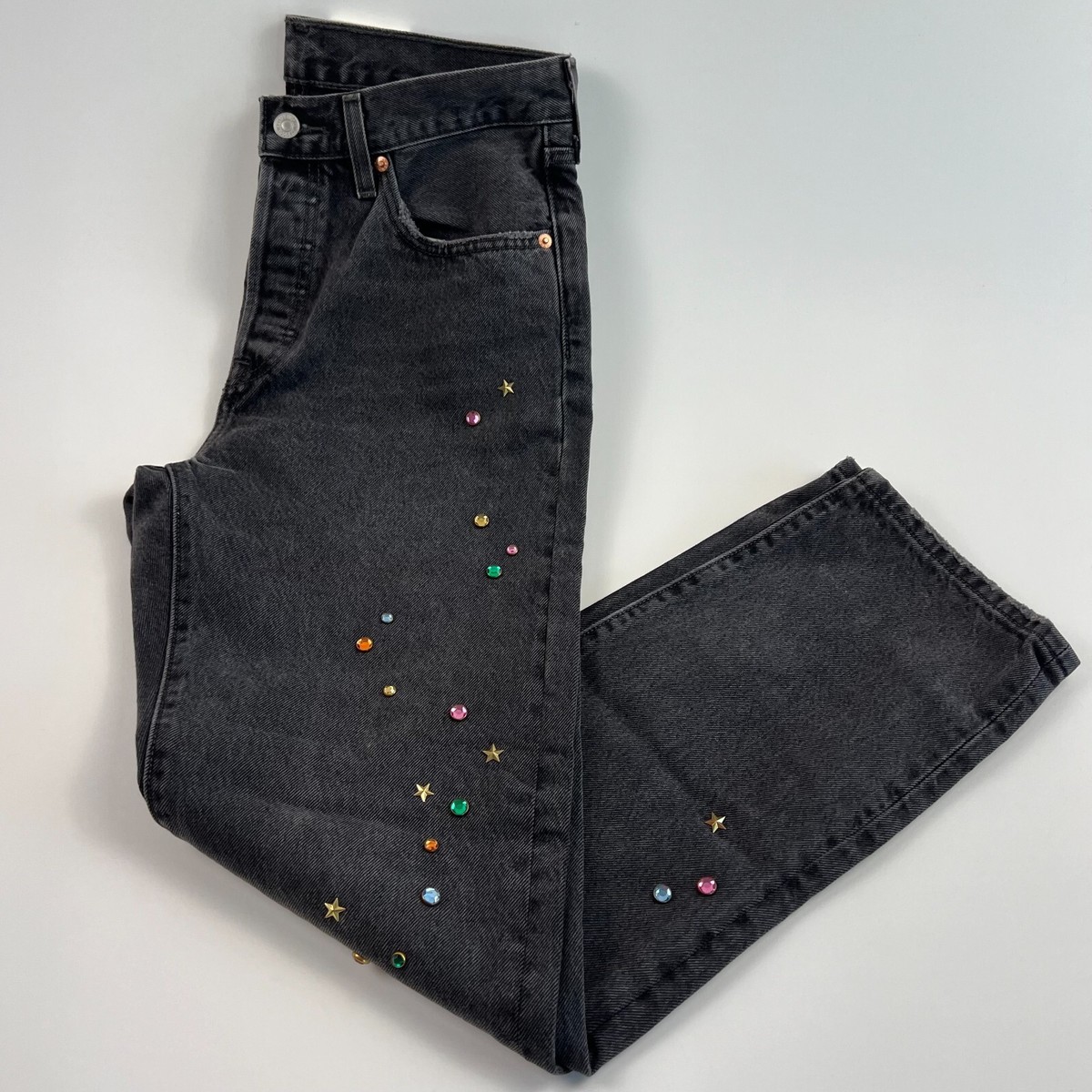 Levi's Premium Women 501 Original Fit Studded Straight Leg