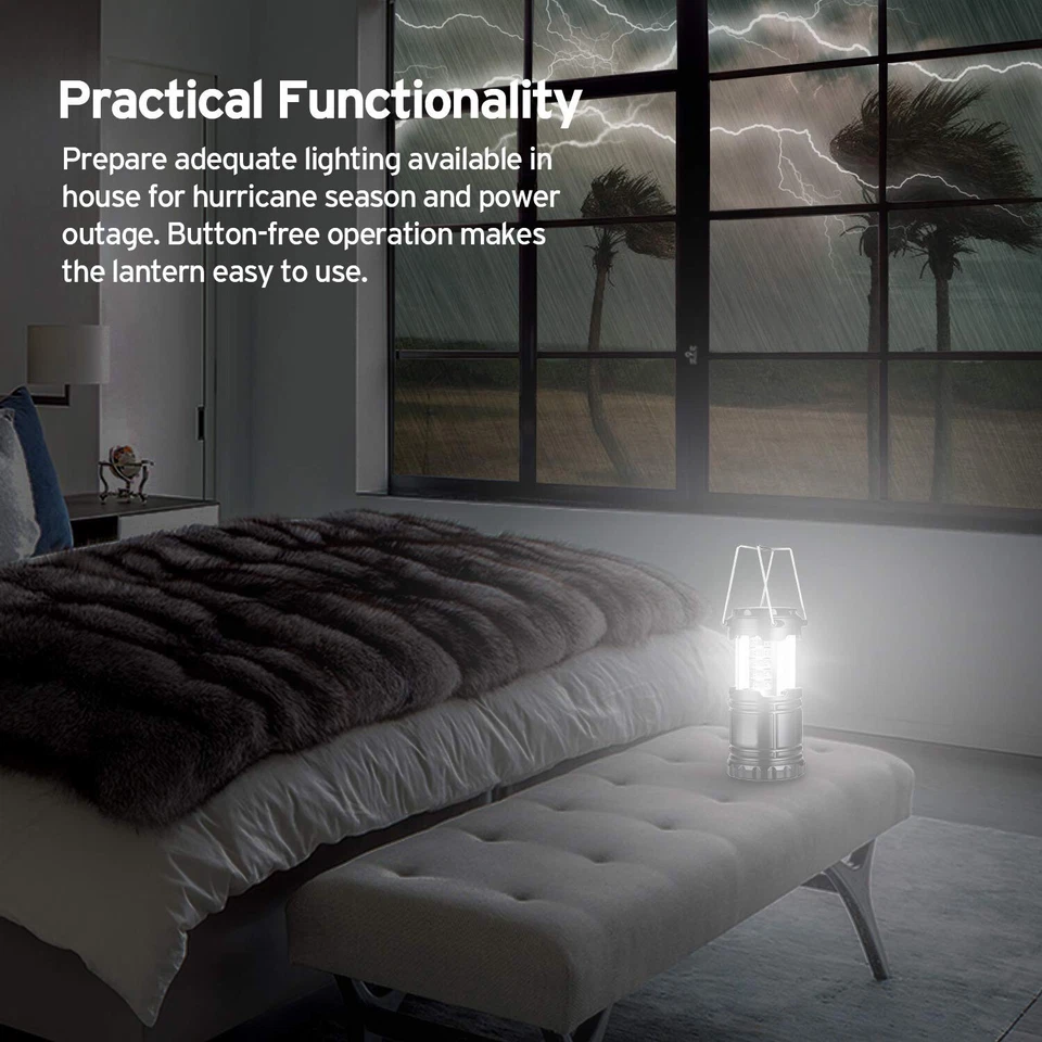 4X Linternas LED Plegables Luz Tac Emergencia Exterior Senderismo Camping Lámparas Foto 4 de 4