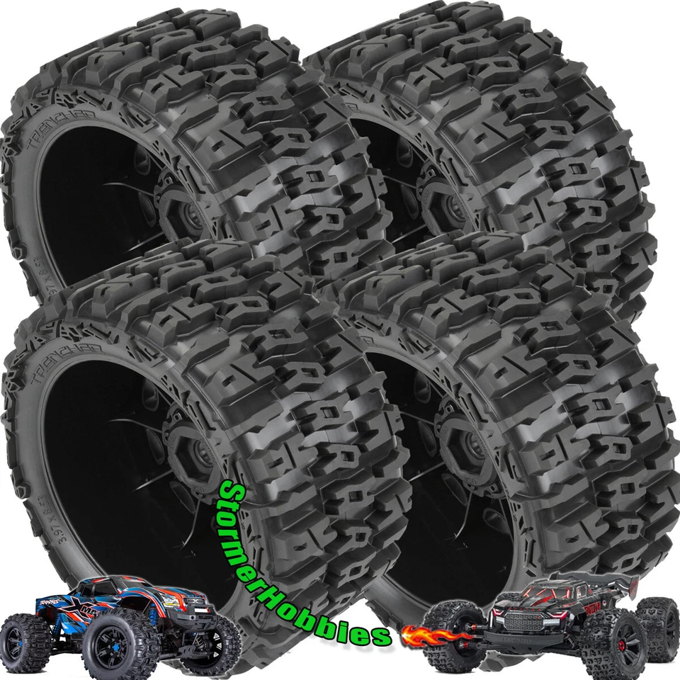 Pro-Line 1024010 Trencher 5.7in Tires Mounted on Raid Black 8x48 Removable 24mm - Image 3 of 4