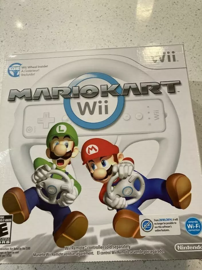 Nintendo Mario Kart Wii Games with Wheel Sealed Ships Free