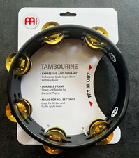 Meinl Compact Wood Tambourine Two Rows Dual Alloy Jingles Black CTA2B-BK
