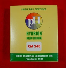 Hydrion Cm-240 Chlorine Dispenser 10-200 PPM Test Roll Plus Extra Roll Plus NIB