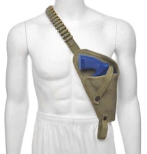 Canvas Shoulder Holster With Shell Loops Fits Smith & Wesson Model 686 Revolver