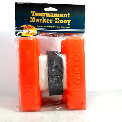 NIP Bas Pro Tournament Marker Buoy Florescent Orange 75 Feet Nylon Chord - NIP